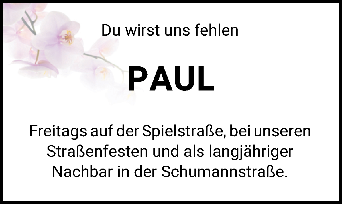 Traueranzeige von Paul Reiser von WESER-KURIER