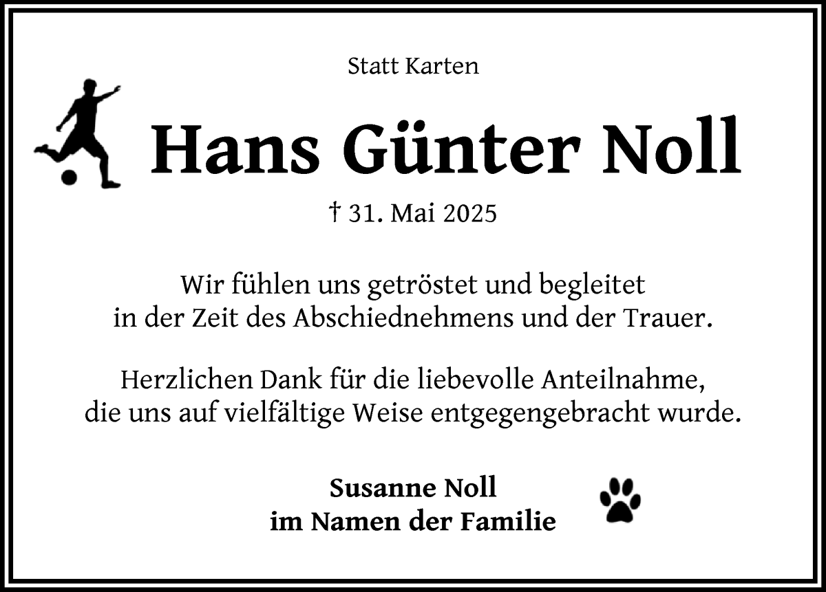 Traueranzeige von Hans Günter Noll von WESER-KURIER