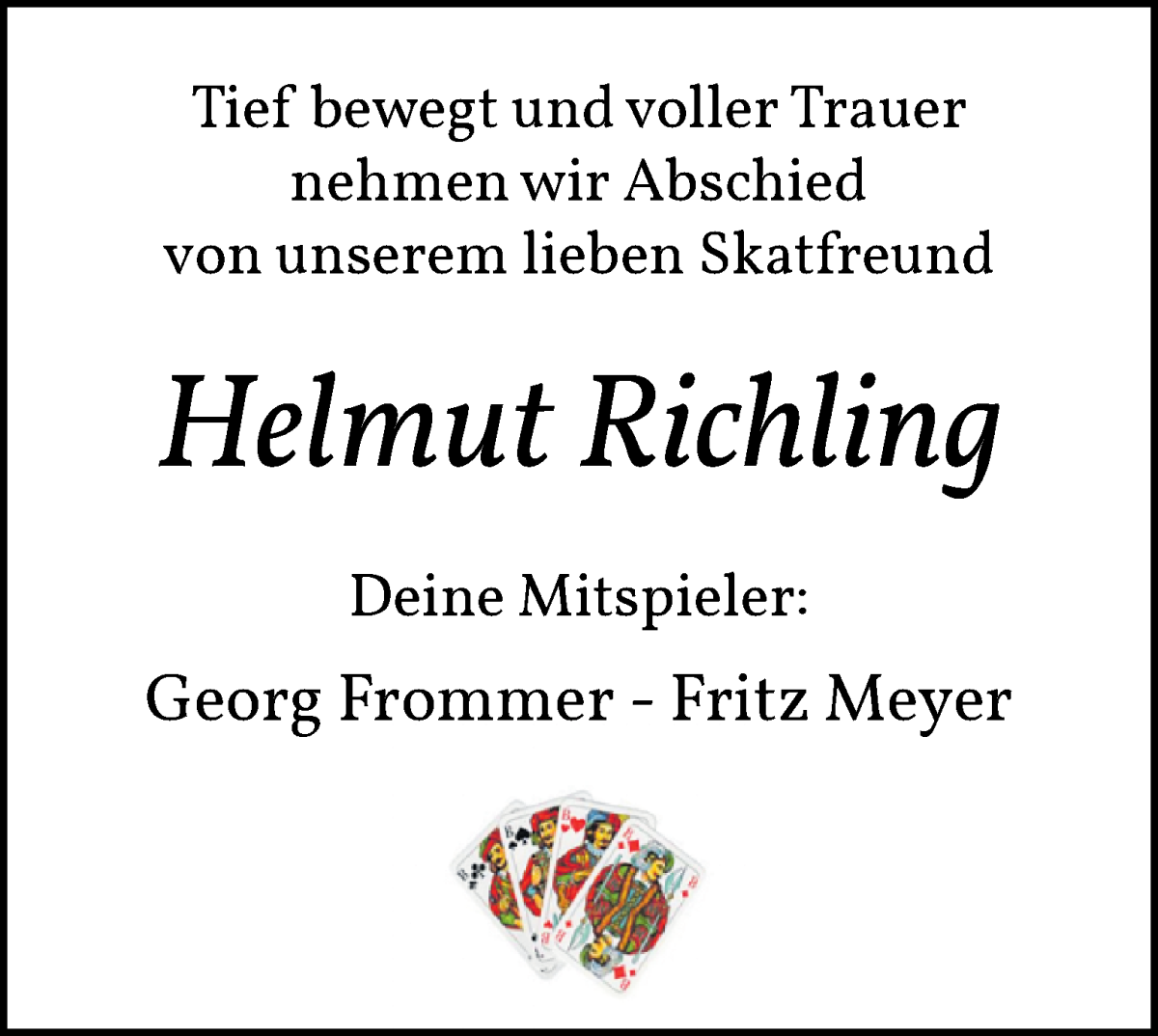Traueranzeige von Helmut Richling von WESER-KURIER