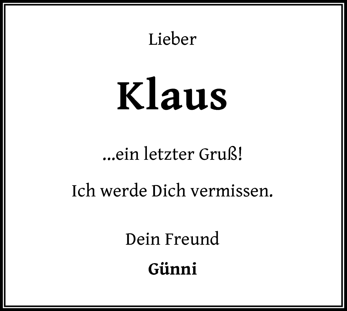 Traueranzeige von Klaus Hornung von WESER-KURIER