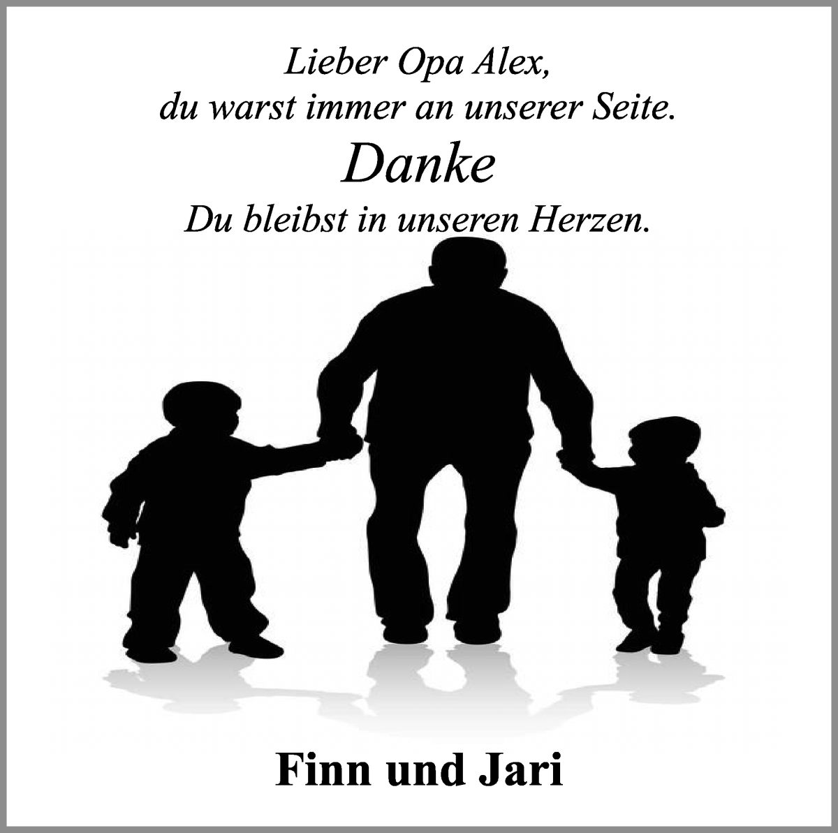 Traueranzeige von Alex Jeck von Osterholzer Kreisblatt