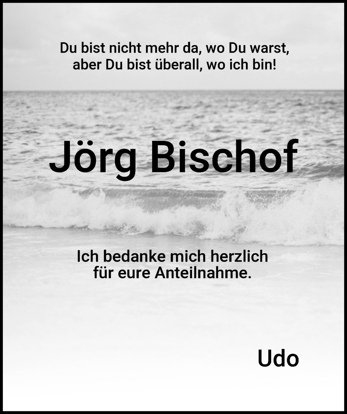  Traueranzeige für Jörg Bischof vom 13.12.2025 aus WESER-KURIER
