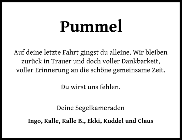 Traueranzeige von Wolfgang Harting von Wuemme Zeitung