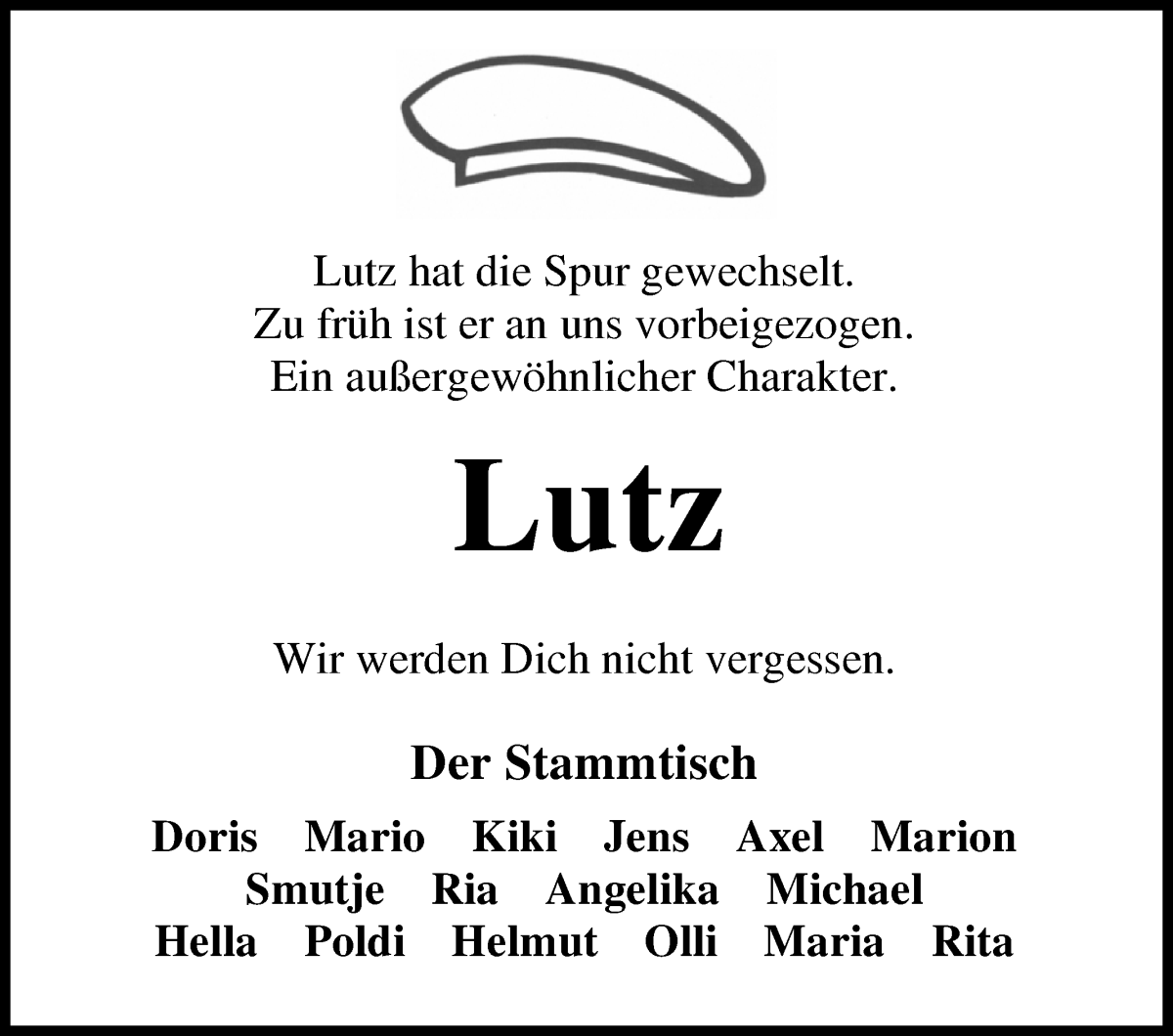 Traueranzeige von Lutz Nagel von Osterholzer Kreisblatt