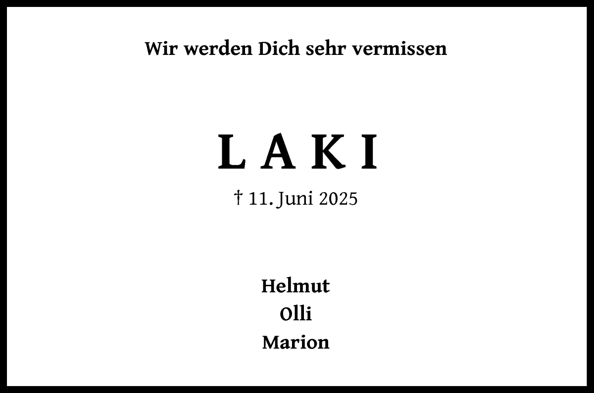  Traueranzeige für Apostolos Vlachos vom 28.06.2025 aus Wuemme Zeitung