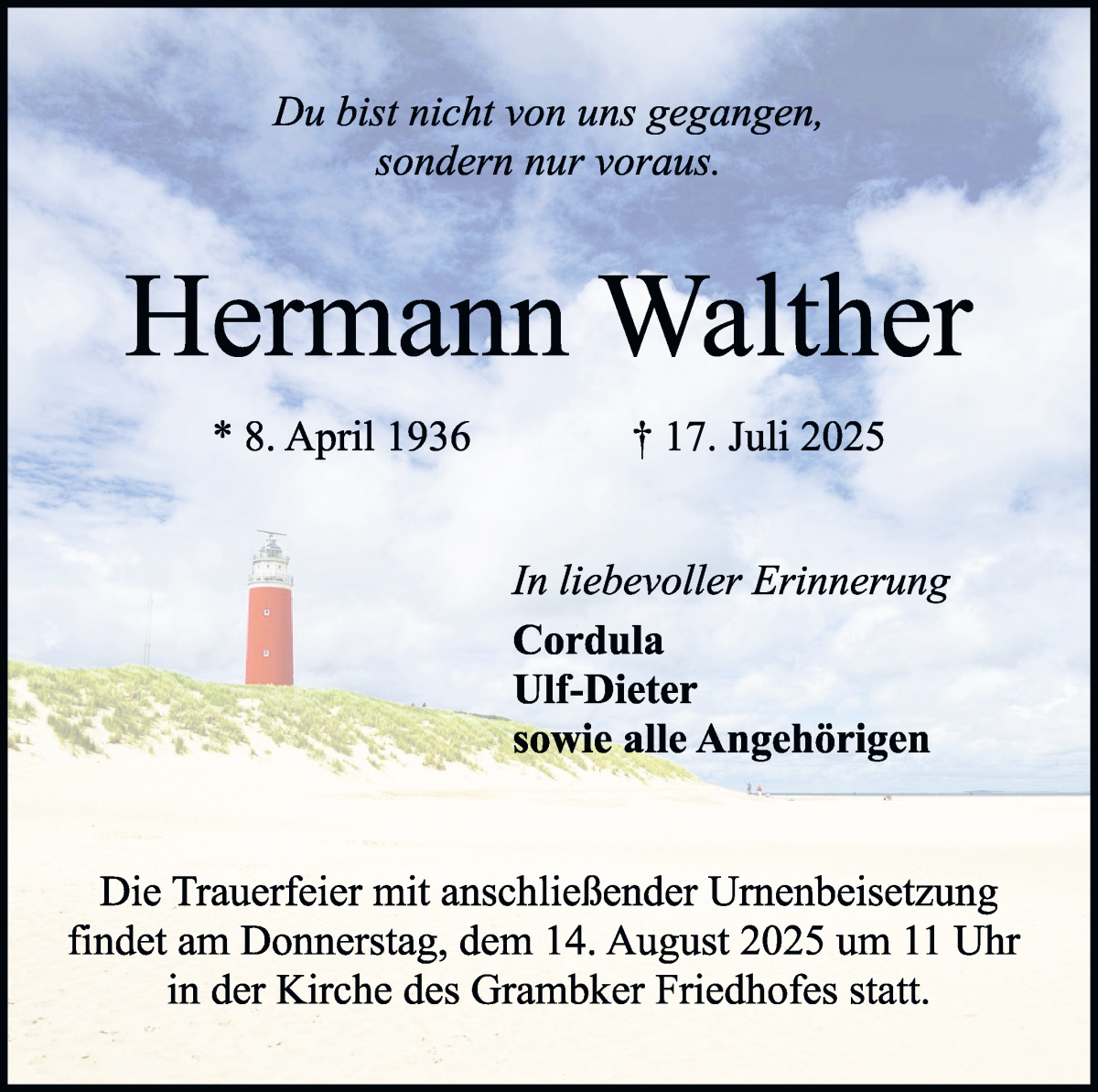 Traueranzeige von Hermann Walther von WESER-KURIER