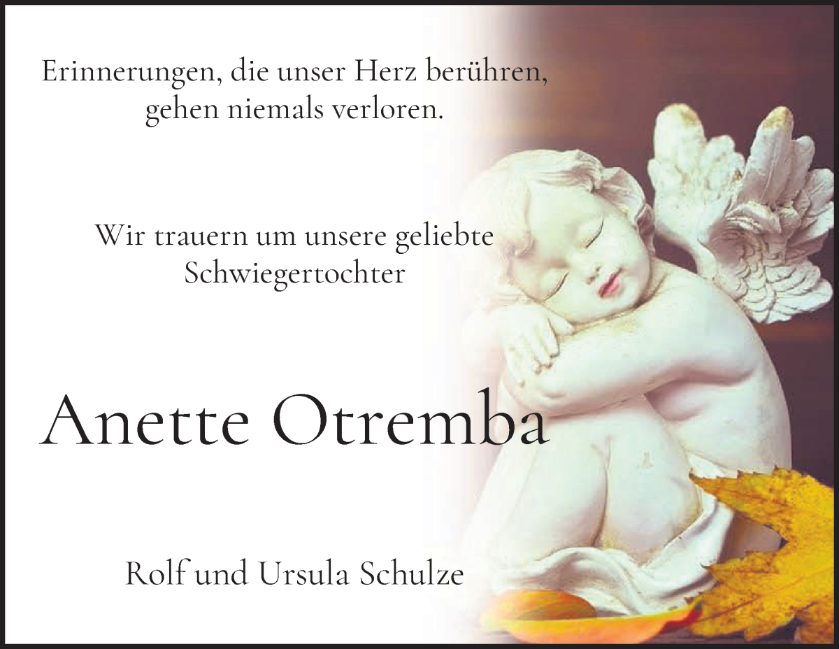 Traueranzeige von Anette Otremba von WESER-KURIER