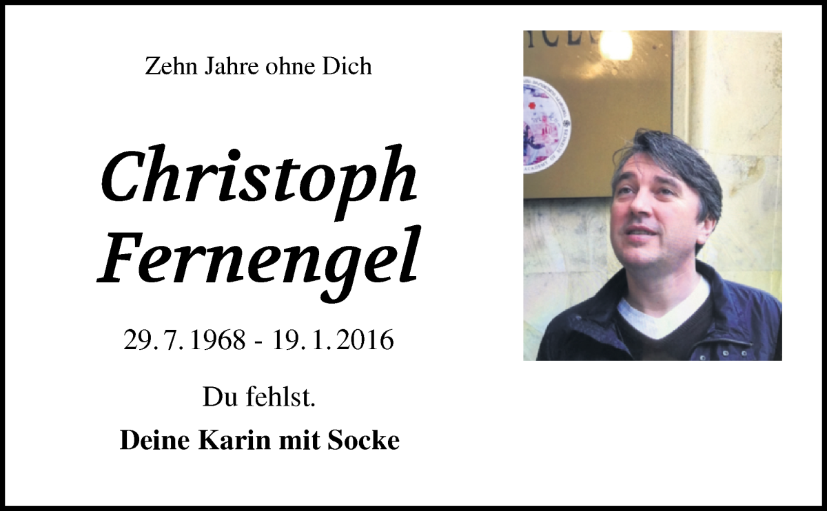 Traueranzeige von Christoph Fernengel von WESER-KURIER