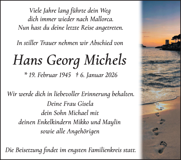 Traueranzeige von Hans Georg Michels von WESER-KURIER