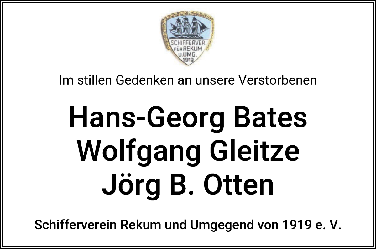 Traueranzeige von In Gedenken  von Die Norddeutsche