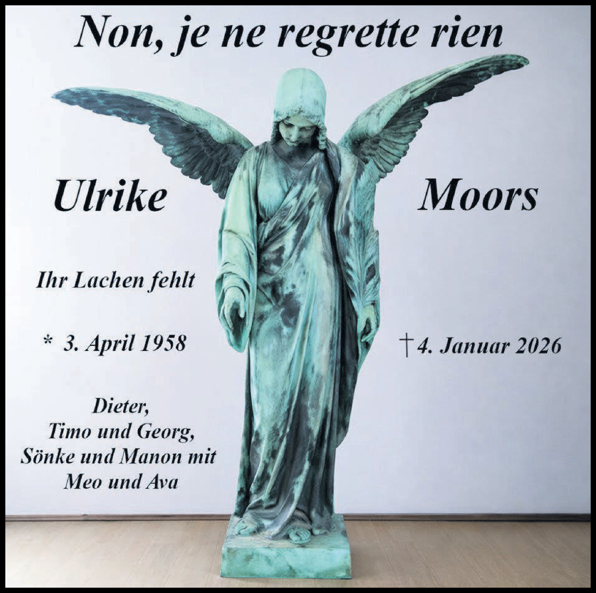 Traueranzeige von Ulrike Moors von Die Norddeutsche