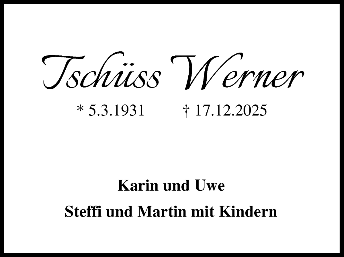 Traueranzeige von Werner Stepputt von Osterholzer Kreisblatt