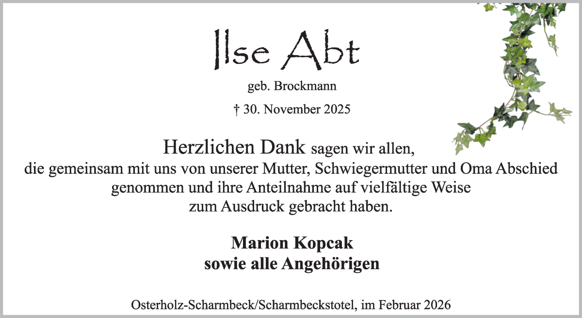 Traueranzeige von Marion Kopcak von Osterholzer Kreisblatt