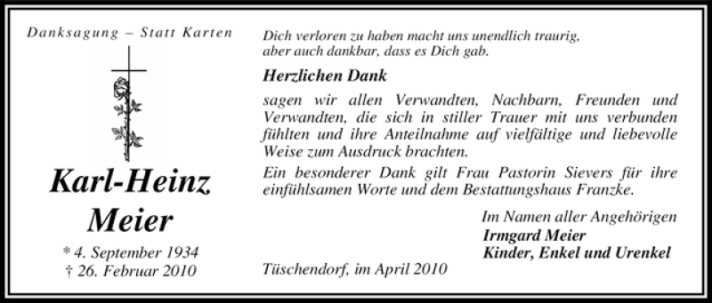 Traueranzeige von Karl-Heinz Meier von WESER-KURIER