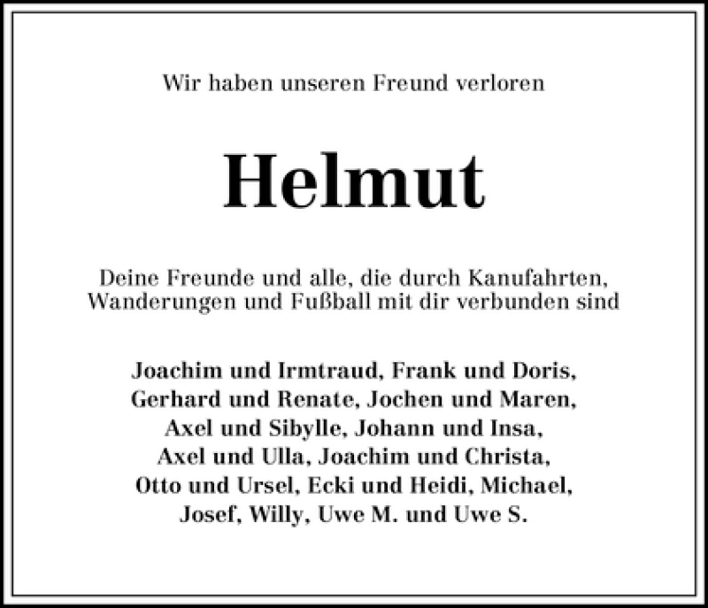 Traueranzeige von Helmut Herrmann von WESER-KURIER