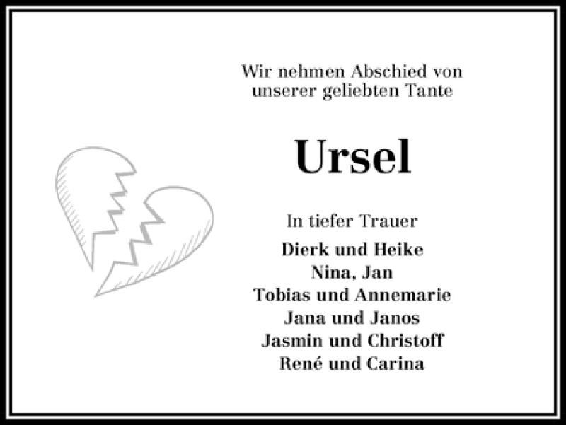  Traueranzeige für Ursel Stackelies vom 27.05.2011 aus WESER-KURIER