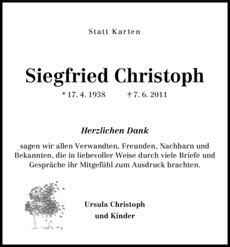 Traueranzeige von Siegfried Christoph von WESER-KURIER