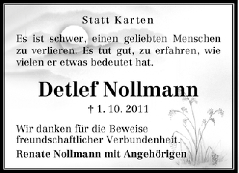 Traueranzeige von Detlef Nollmann von WESER-KURIER