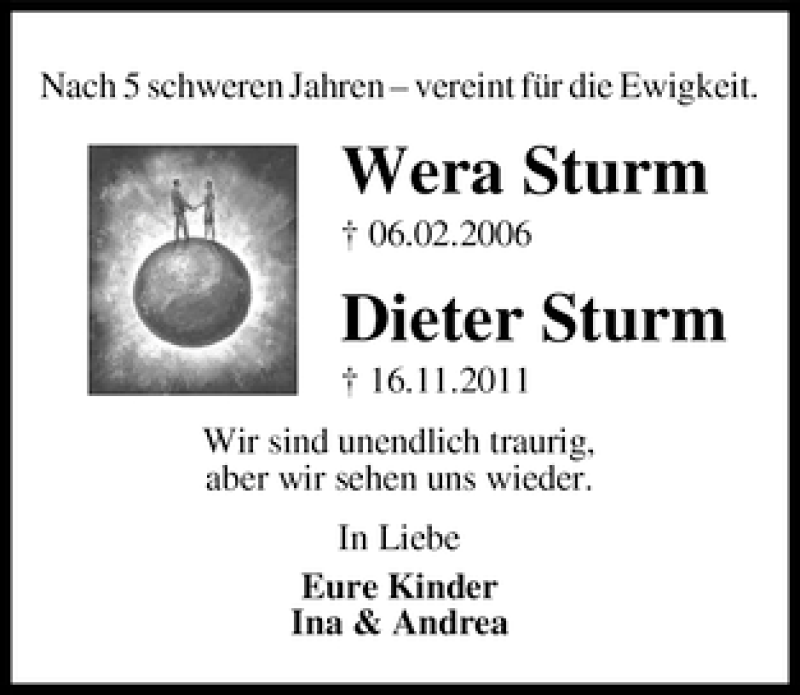 Traueranzeige von Dieter Sturm von WESER-KURIER