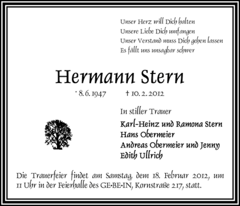 Traueranzeige von Hermann Stern von WESER-KURIER