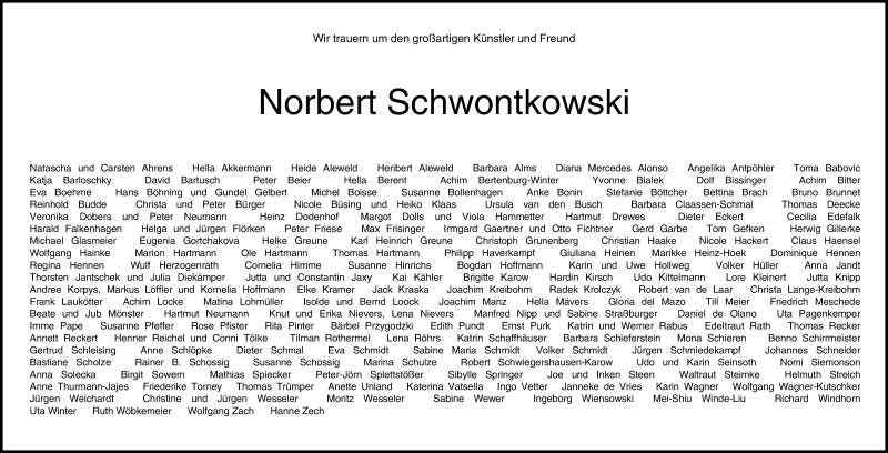  Traueranzeige für Norbert Schwontkowski vom 22.06.2013 aus WESER-KURIER
