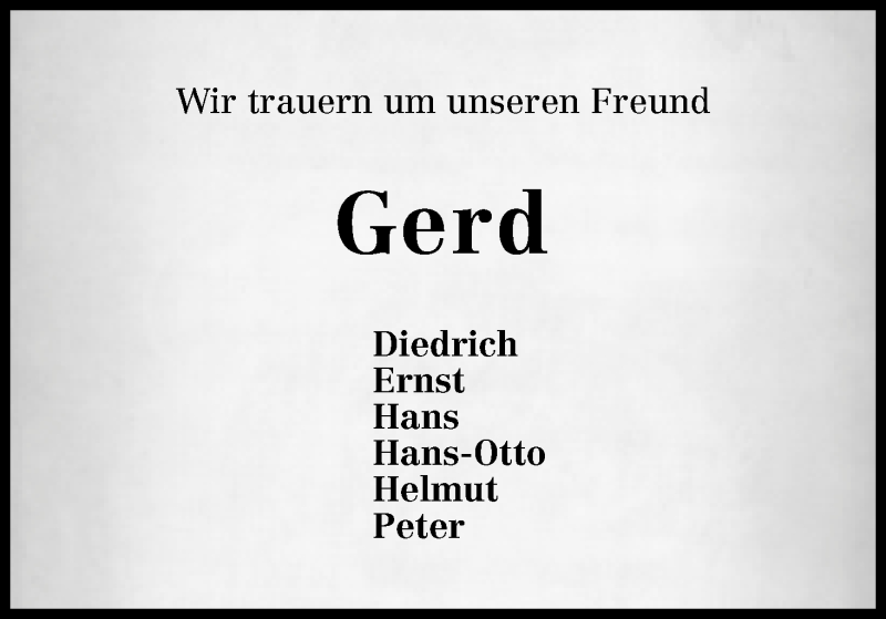Traueranzeige von Gerd Schumann von WESER-KURIER