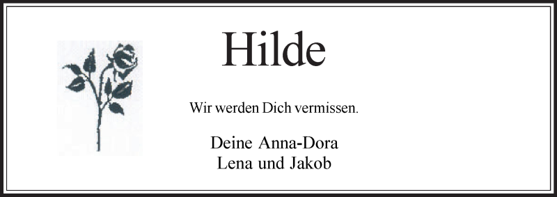 Traueranzeige von Hildegard Puckhaber von WESER-KURIER