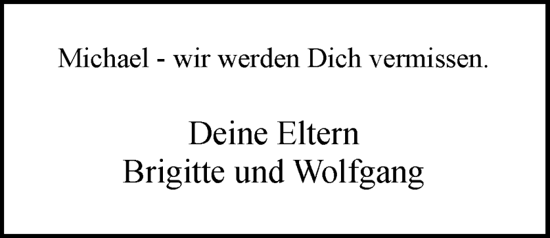 Traueranzeige von Michael Sonntag von WESER-KURIER